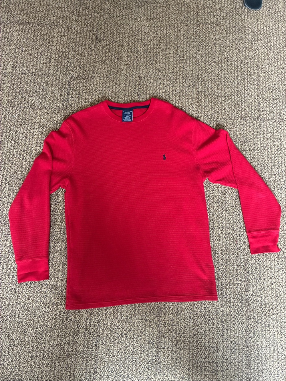 Polo by Ralph Lauren Red Crewneck Sweatshirt with Navy Pony